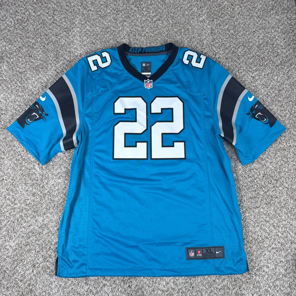 Carolina Panthers Christian McCaffrey 22 Jersey Mens XL Blue NFL Nike On Field
